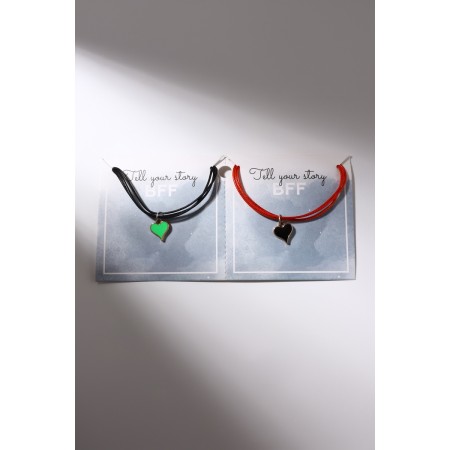 Bracelets "Demetrons" Heart, black-red color, l = 17 cm-7