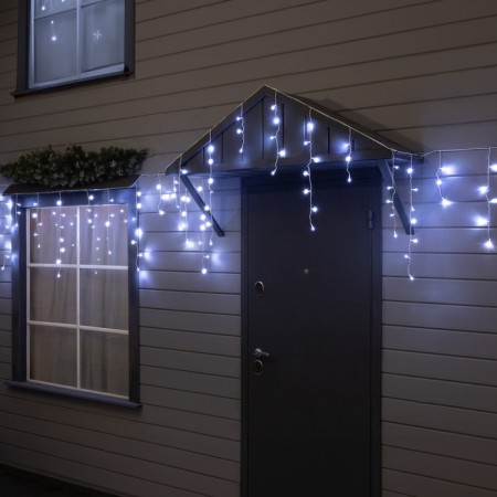 Garland "fringe" 25 × 0.7 m, IP44, UMS, white thread, 450 LED, white glow, flicker, 220 V