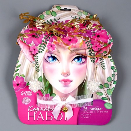 Carnival set "Elfita" (earrings+chocker+decoration on the head)-7