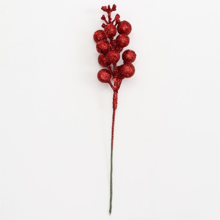 Decorative berries on a stick, red, 4.5 × 4.5 × 20 cm-3