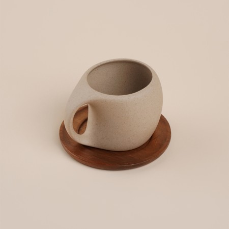 Ceramic circle SL Home "Stone Forest", 220 ml, on a wooden stand, D = 12 cm-6