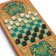 Wooden backgammon with checkers "Persian", board game, 40 x 40 cm