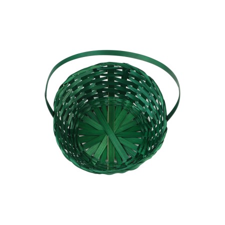Wicker basket 20 x 20 x 9 cm, handle h = 25 cm, green-5
