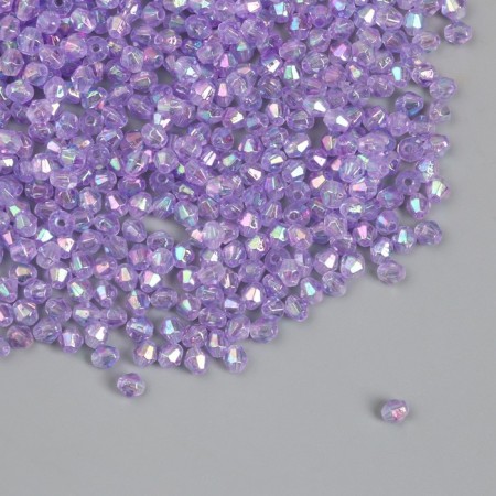 Beads for creativity Plastic "Rhombus Crystal Golography Lilac" Set 20 grams 0.4x0.4 cm-1