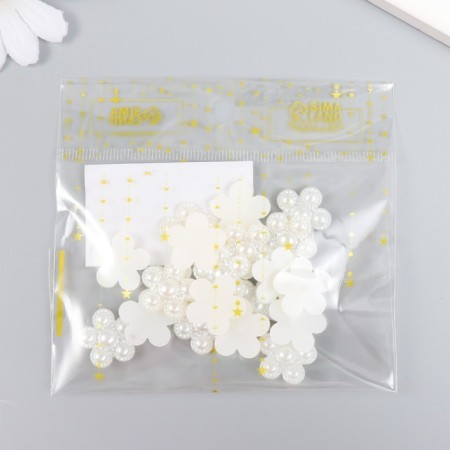 Decor for creativity plastic "Flower" Pearl set 20 pcs 1.7x1.7 cm-4