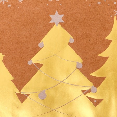 Golden embossing craft package, round handle, "Born Forest" 33 x 25 x 12 cm, 120 g 10574-1