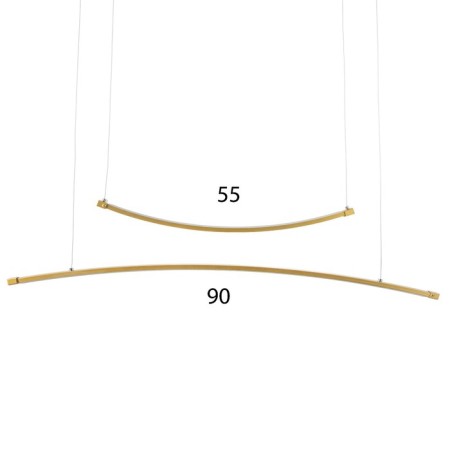 Lamp Bayerlux "Intens" LED 30W 3000k gold 90x25-125 cm-6