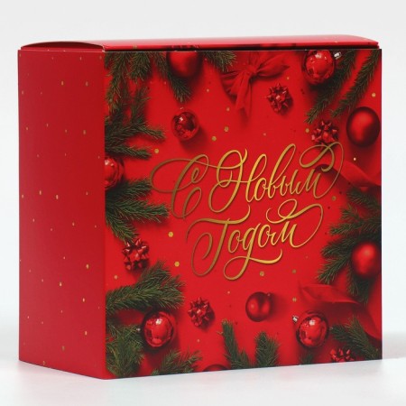 Box the team "New Year's balls", 14 x 14 x 8 cm, New Year-1