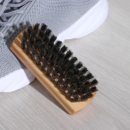 Shoe brush 10.2 × 3.5 cm, 59 bundles, natural hair-2