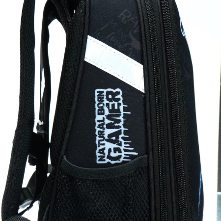 School backpack 38 x 30 x 16 cm, ergonomic back, Stavia "Gamer", black-10
