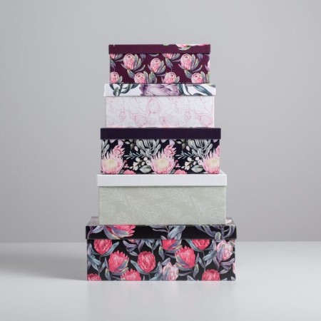 Set of boxes 5 in 1, gift packaging, “flower”, 22 x 14 x 8.5 - 32.5 x 20 x 12.5 cm-1
