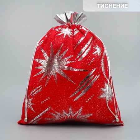 Bag gift plush "Polar star", embossing, 30 x 40 cm +/- 1.5 cm, new year-1