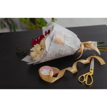 Satin tape, 25 mm × 23 ± 1 m, color cream-brown No. 155-2
