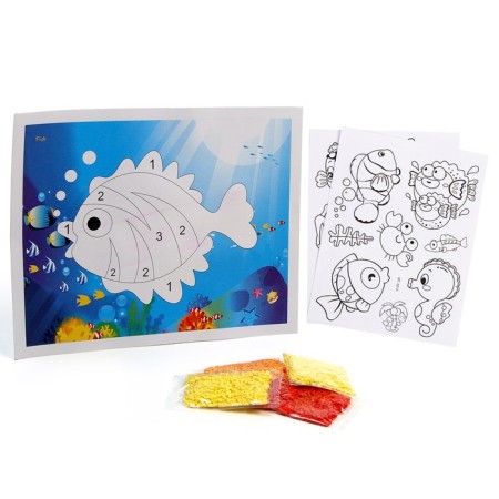 Set for creativity: EVA applique with crumbs and coloring - stickers "Sea inhabitants"