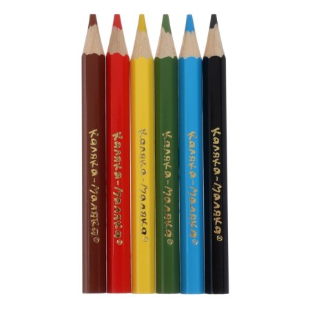 Mini pencils, 6 colors, "Kalyak-Malyak", hexagonal short-2
