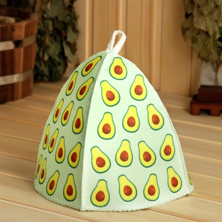 Bath cap with a print "Avocado"