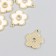 Decor for creativity Metal, acrylic "White Flower" gold 0.2x1.6x1.7 cm