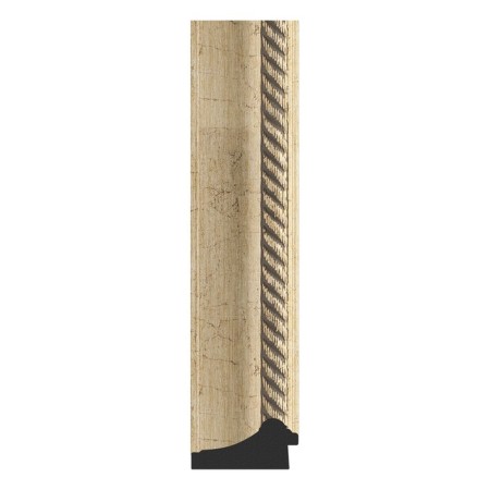 Mirror with engraving in the baguette frame, aged silver with weaving 70 mm, 83x83 cm-2