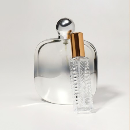 Perfume bottle "Transparent pattern", with a sprayer, 15 ml, golden color-12