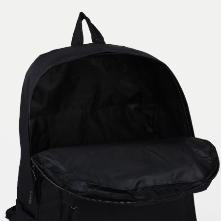 Young backpack from textiles on lightning, 3 pockets, black color-5