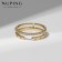 Xuping ring two lines, white color in gold, size 17