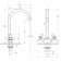 FAUZT FZS-202-07 kitchen mixer, two-wound, excess length 170 mm, chrome