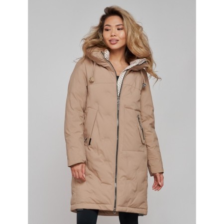 Coat insulated winter female, size 48, beige color-8