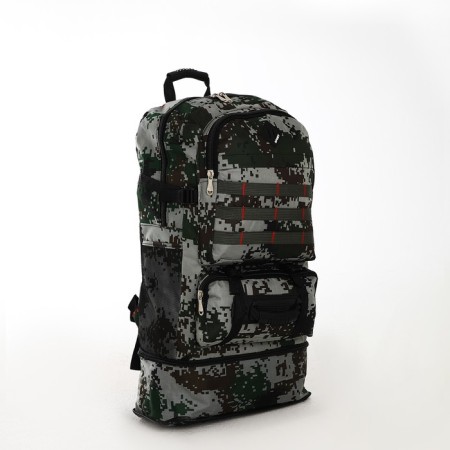 Tourist backpack on lightning, with an increase, 4 outer pockets, green color-5