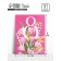 Postcard-Mini "March 8" Tulips and pink background, 8 x 6 cm