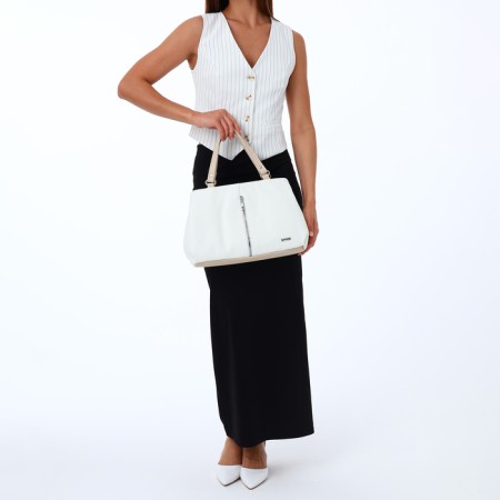 Women's bag with lightning, white color-8