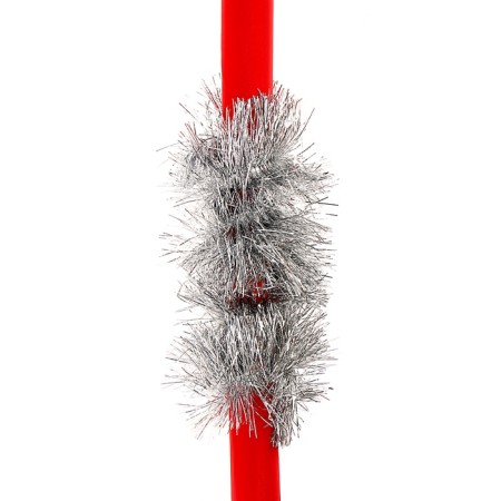 Carnival staff "Christmas tree", collapsible, silver, tinsel, length 160 cm-1