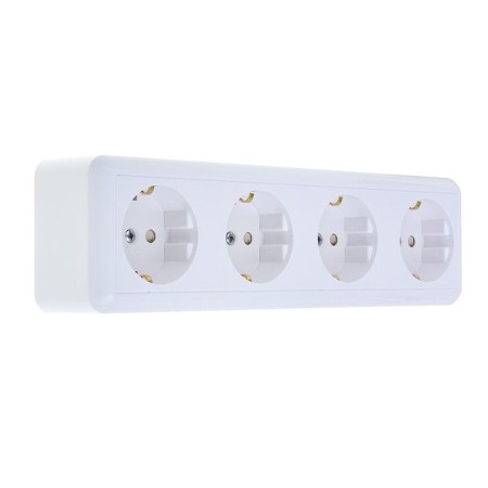 Optima Kuntsevo socket, four -seater, 16 A, 250 V, s/c, outer, with curtains, white