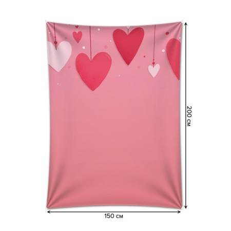 Decorative panel with photo printing "Decoration of hearts", vertical, size 150x200 cm-1