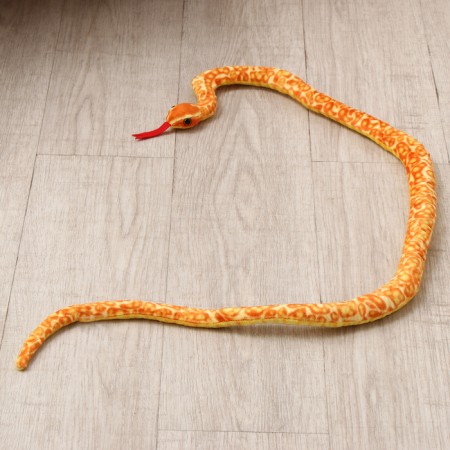 Soft toy "Snake", 30 cm, orange color, yellow-3