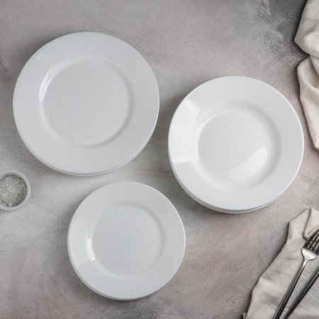Service tableter -ceramic EVERYDAY, 18 objects, white, gray color-1