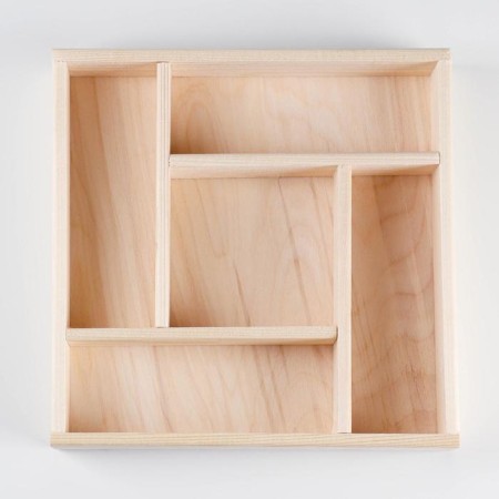 Wooden box "Labyrinth" 25x25x5 cm, natural color-2