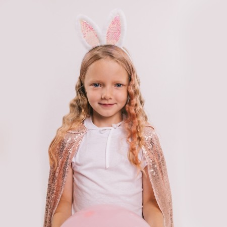 Carnival set "Stylish bunny" Cloak length 65 cm and rim-6