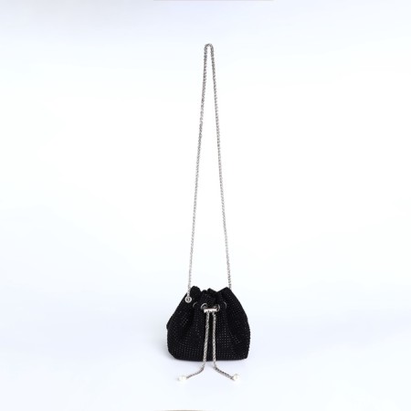 Female bag on a puff, black color
