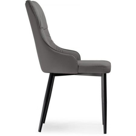 Stool on a metal frame Neli Metal/Eco -leather, Black/Gray 48x61x90 cm-2