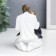 Souvenir Polystone "Dad, mom and child in white clothes, covered with scarf" 12.5x9x13.5 cm