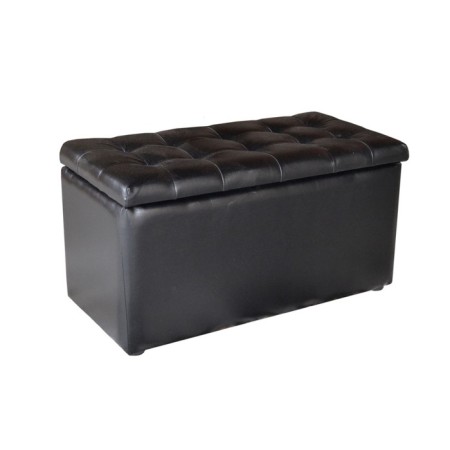 Pouf with a Domino box Black Ecokozha