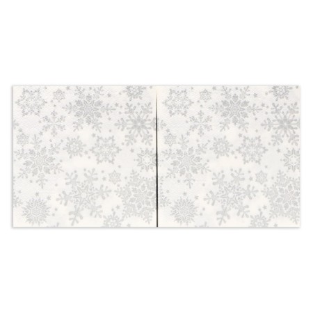 New Year's napkins Paper Art Bouquet "Silver Snowflakes", 2 layers, 20x20 cm, 250 pcs.-1