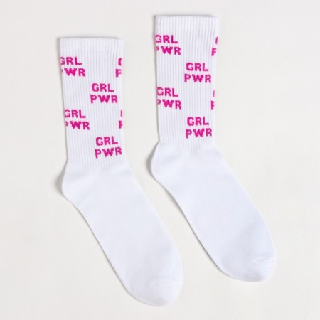 Socks grl pwr, white color, size 25-27 (40-42)-1