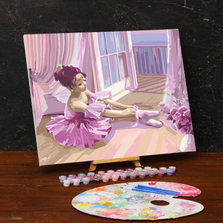 Picture on numbers on a canvas with a subframe of "ballerina", 40 x 50 cm-1