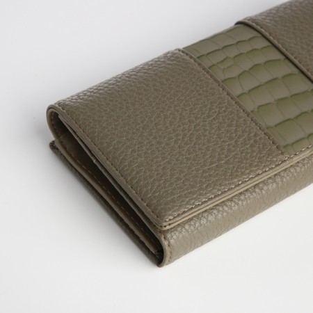 Women's wallet on a magnet, khaki color-3