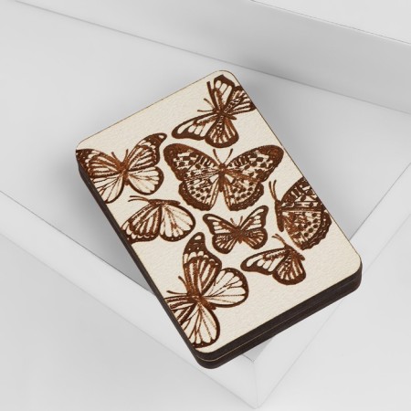 Magnetic needle "Butterflies", 8 × 5.5 cm, beige color-1