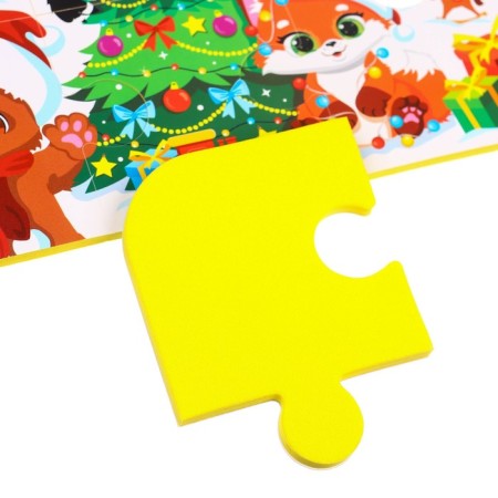 Maxi - puzzles toy for playing in the bath "New Year's Fun", 6 details, EVA-4