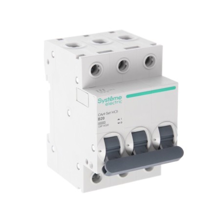 The circuit breaker SE CITY9 SET, B, 20 A, 3P, 4.5 KA, 400 V