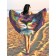 Pareo and beach rug "Leo in bright colors", d = 150 cm