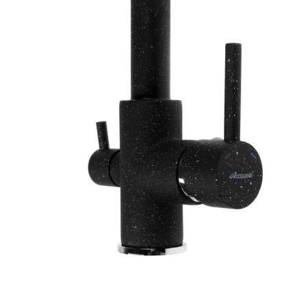 Accoona A5179-4F kitchen mixer, with output for drinking water, brass, black color-1